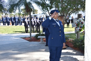 Coast Guard installs statue of Seaman Apprentice Flores in the Circle of Heroes veterans memorial off the coast of Clearwater