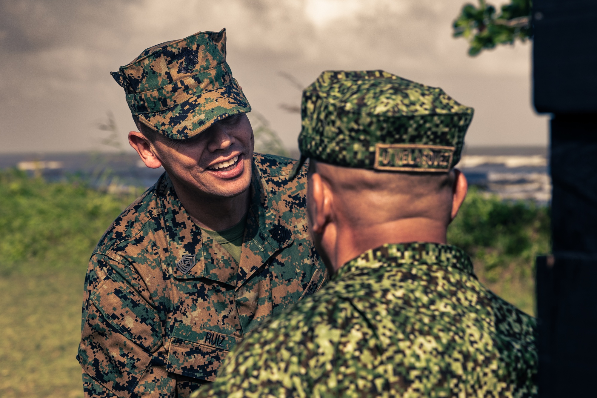 LtGen David Bellon and the 20th Sergeant Major of the Marine Corps