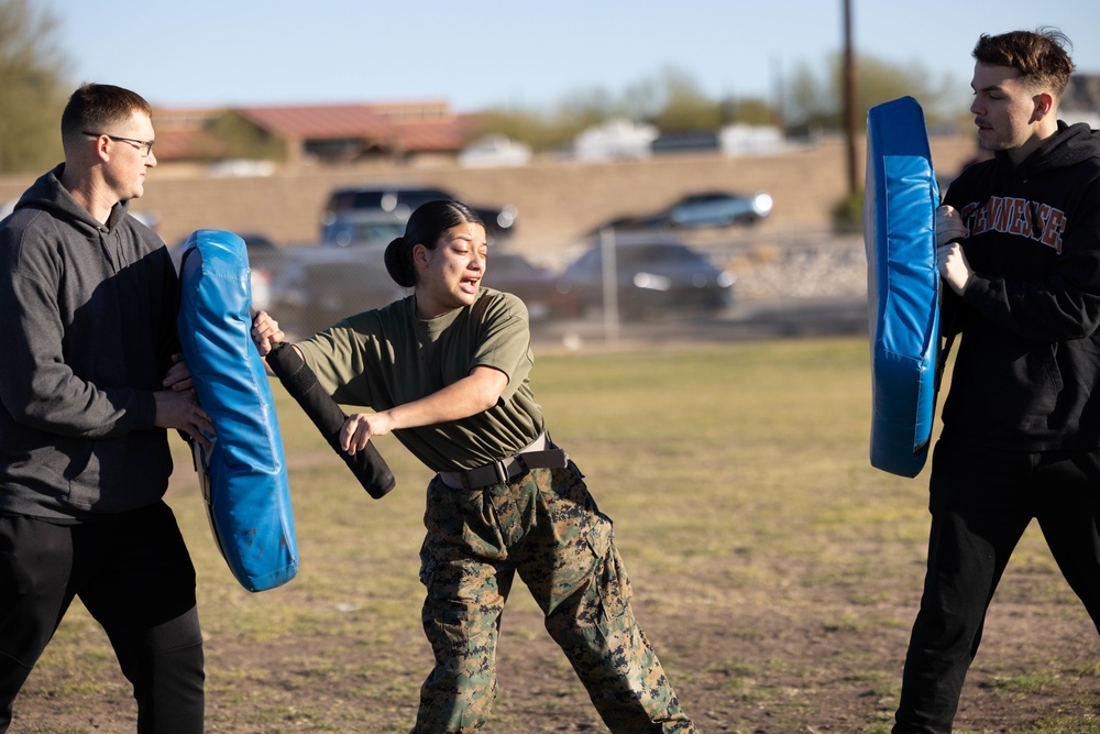 SAF Marines participate in OC spray confidence course