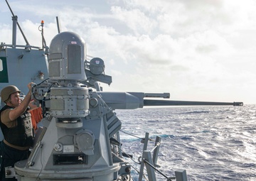 Paul Hamilton Sailor Readies MK 38 Machine Gun