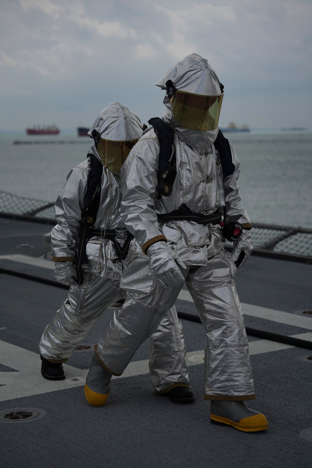 Shipboard Firefighting Drill Aboard USS Oakland