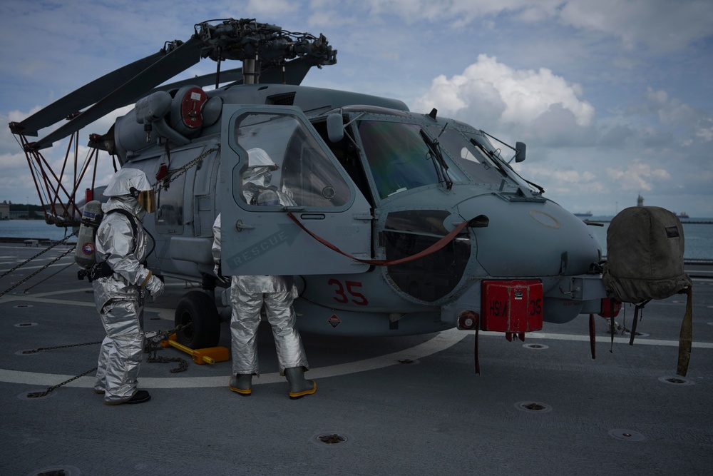 Shipboard Firefighting Drill Aboard USS Oakland