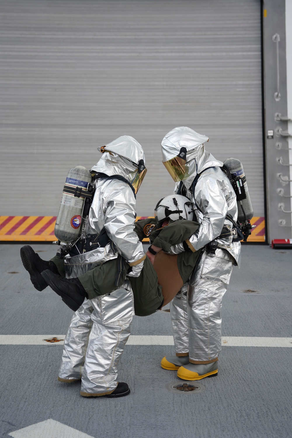 Shipboard Firefighting Drill Aboard USS Oakland