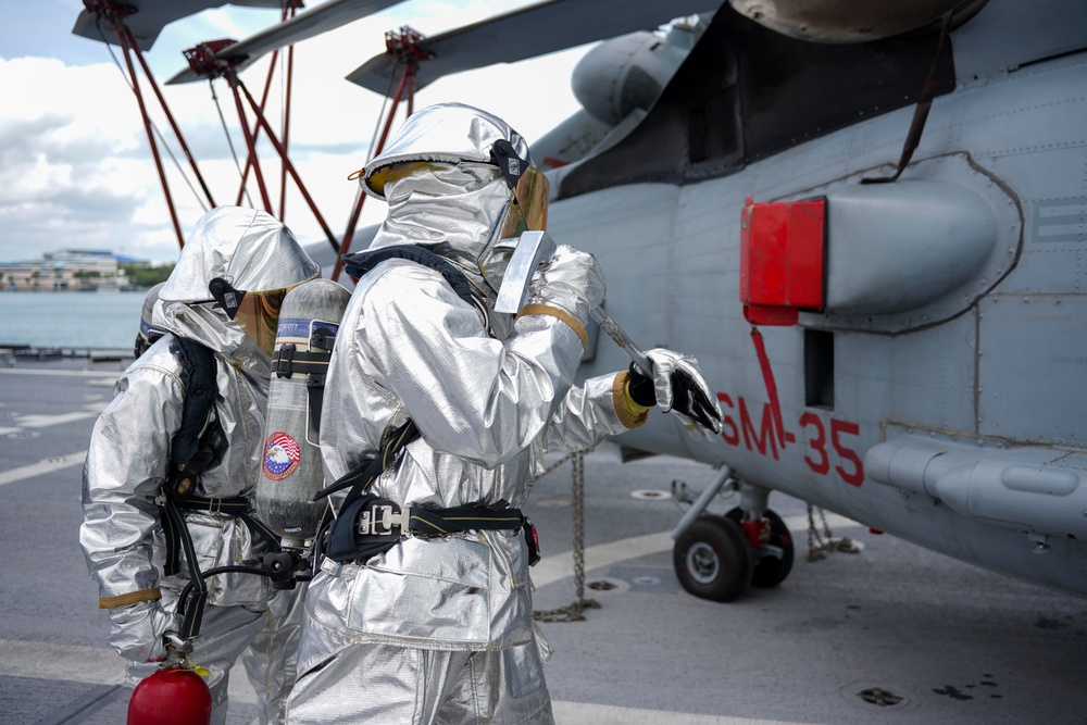 Shipboard Firefighting Drill Aboard USS Oakland