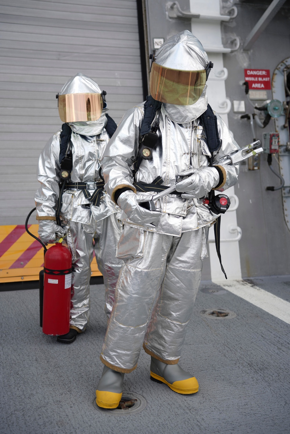 Shipboard Firefighting Drill Aboard USS Oakland