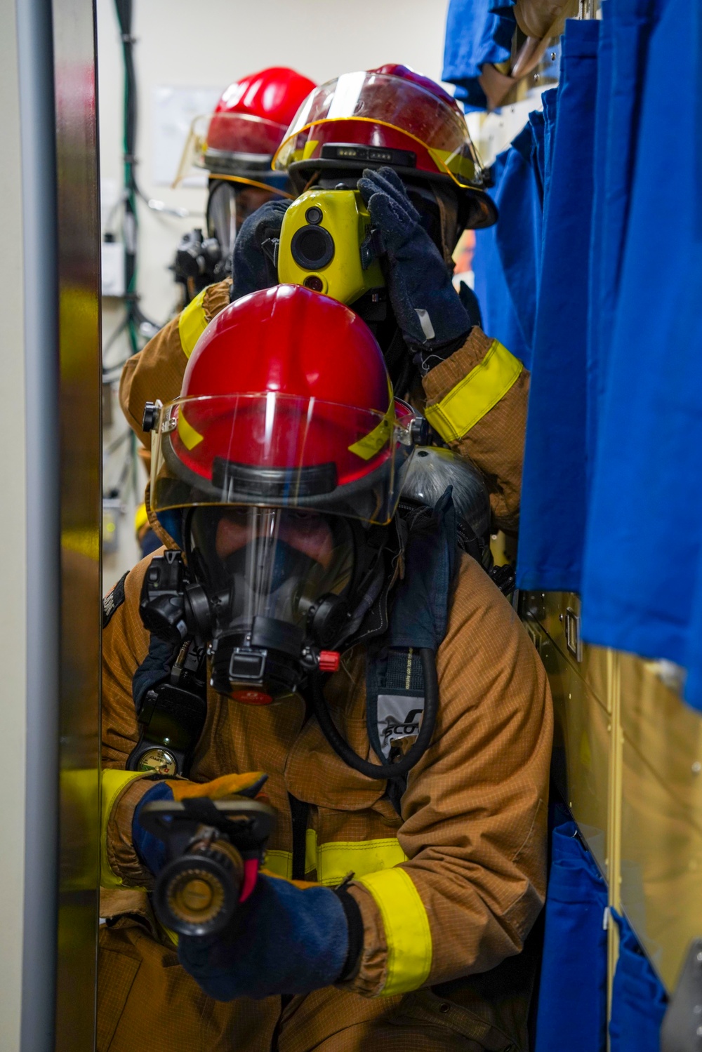 Shipboard Firefighting Drill Aboard USS Oakland