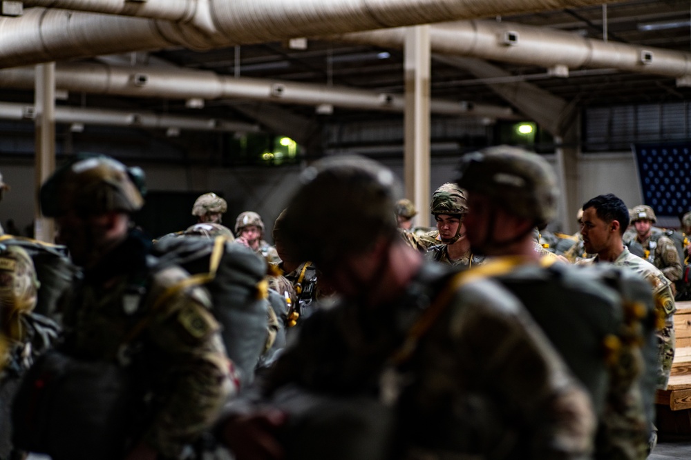 Paratroopers Board C-17 during Operation Falcon Blitz