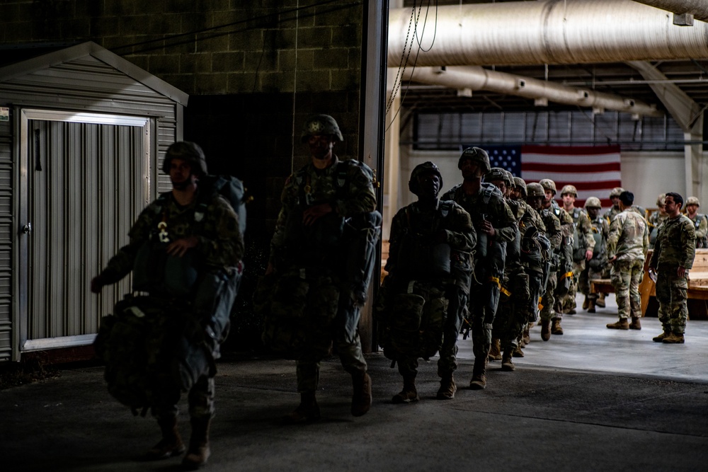 Paratroopers Board C-17 during Operation Falcon Blitz