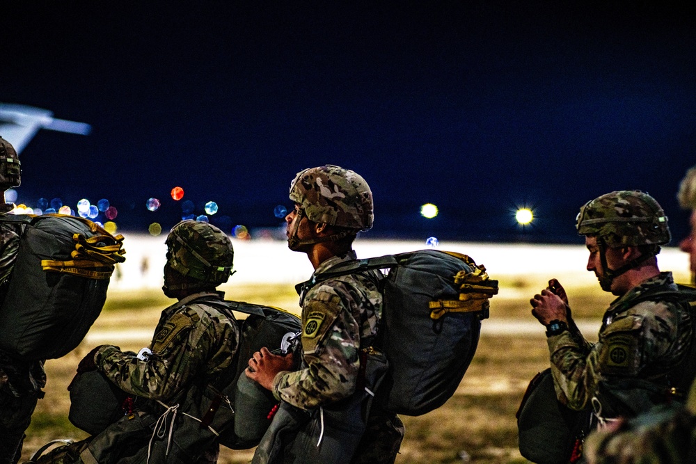 Paratroopers Board C-17 during Operation Falcon Blitz