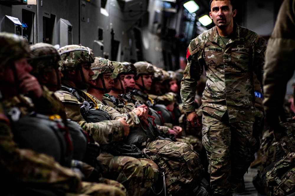 Paratroopers Board C-17 during Operation Falcon Blitz