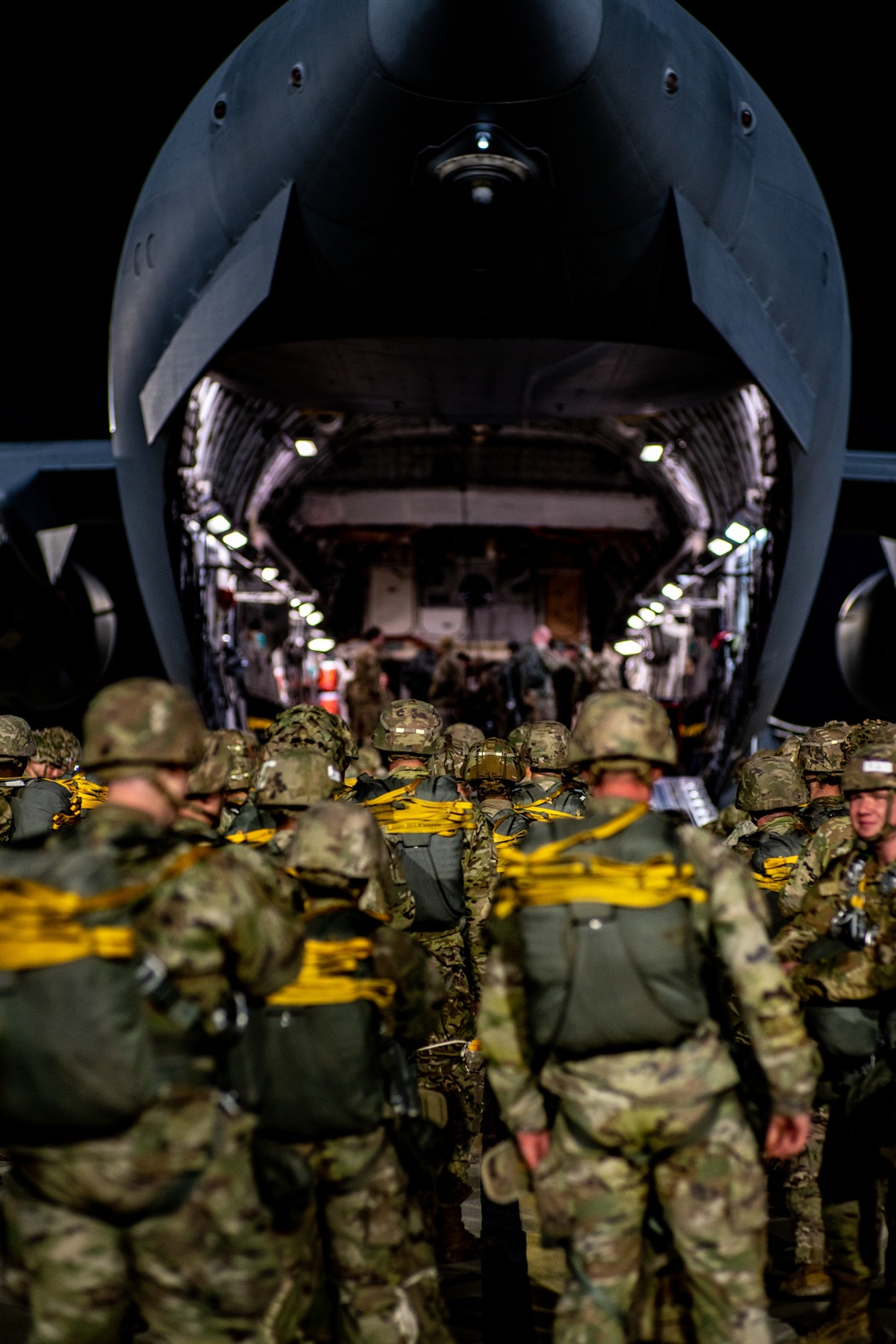 Paratroopers Board C-17 during Operation Falcon Blitz