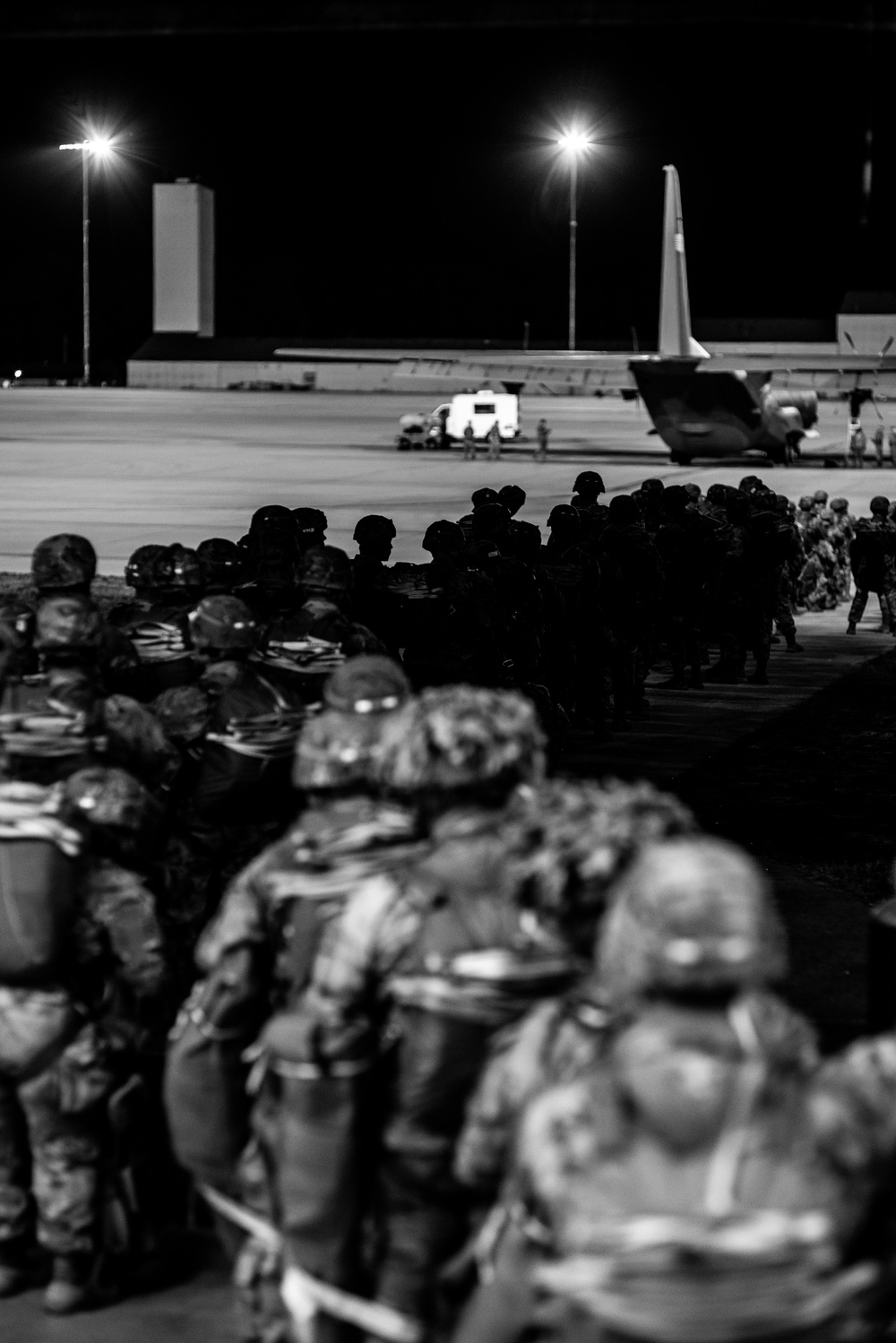 Paratroopers Board C-17 during Operation Falcon Blitz