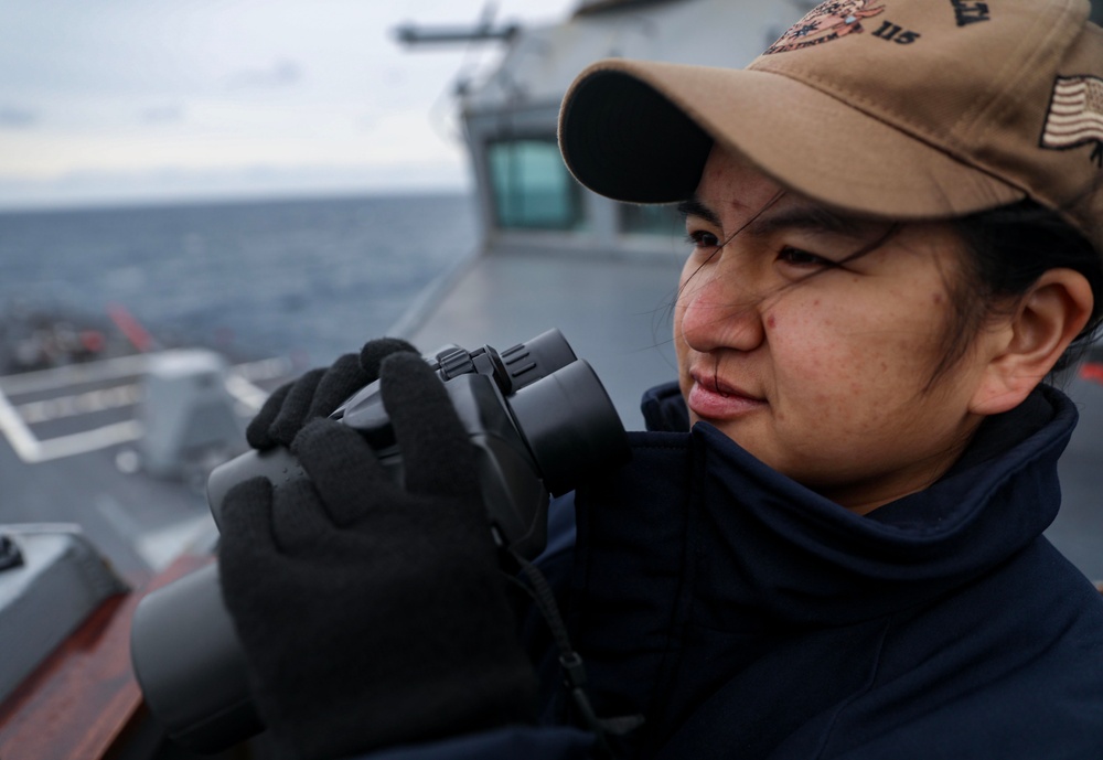 U.S. Naval Academy Graduates Stand Watch Aboard USS Rafael Peralta (DDG 115)