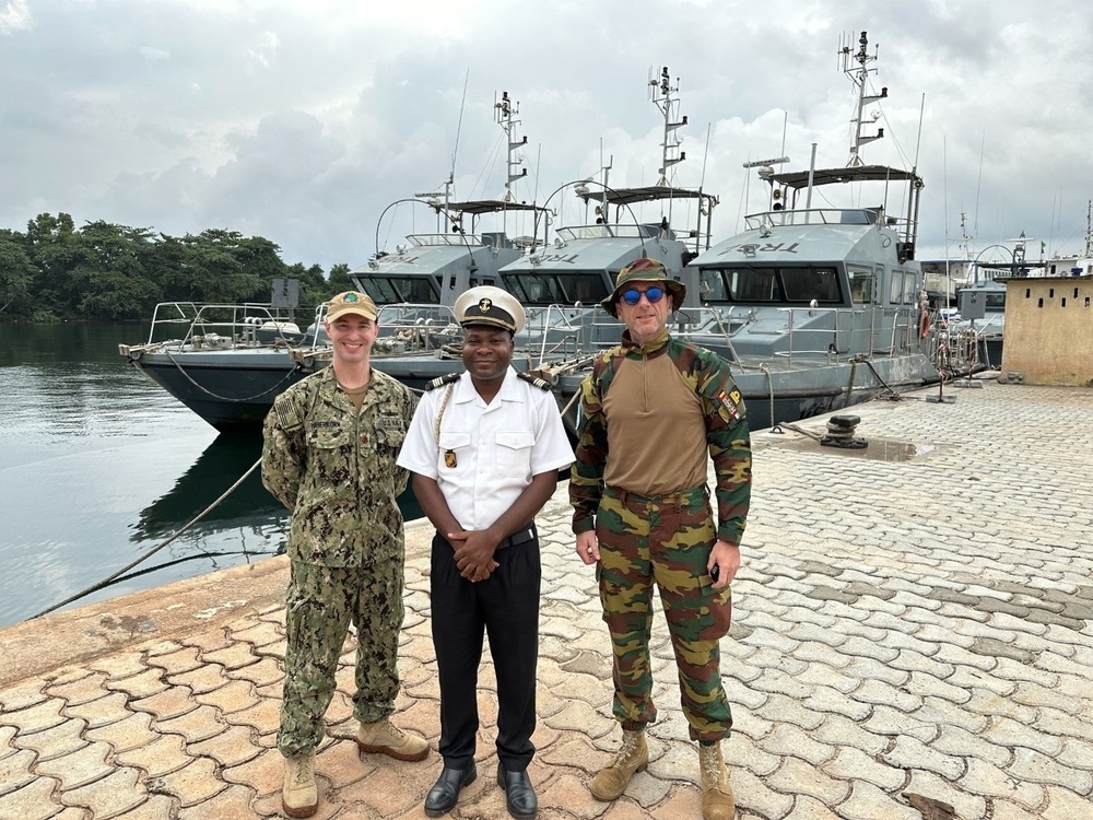 Gabon, Belgian, and U.S. Navy leaders prepare for OE23