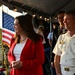 USCGC Spencer (WMEC 905) welcomes Elizabeth Fitzsimmons and Vice Adm. Thomas E. Ishee