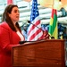 USCGC Spencer (WMEC 905) welcomes Elizabeth Fitzsimmons and Vice Adm. Thomas E. Ishee