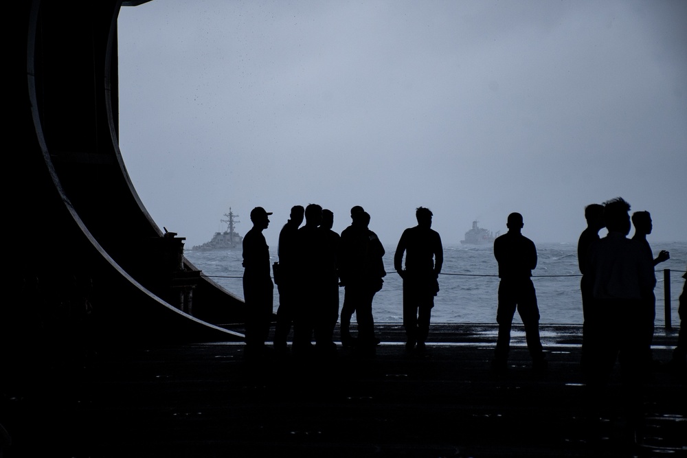 USS Nimitz Conducts Replenishment-At-Sea