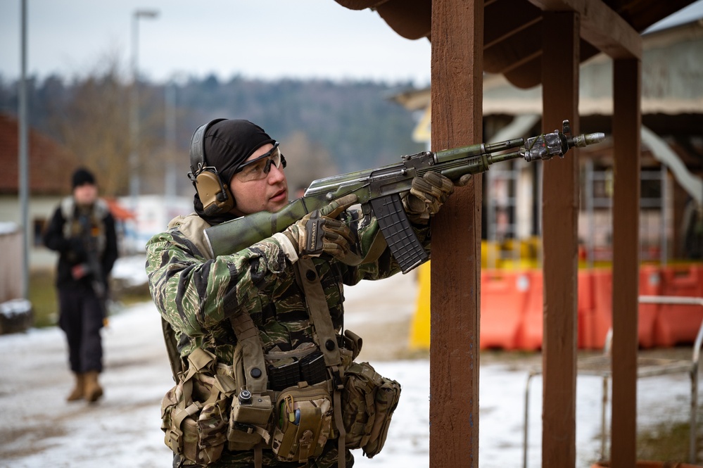 1st Battalion, 4th Infantry Regiment Soldier Searches for Enemy Forces