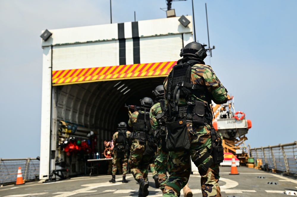 USCGC Spencer (WMEC 905) conducts training with Togolese Navy as part of Obangame Express 23