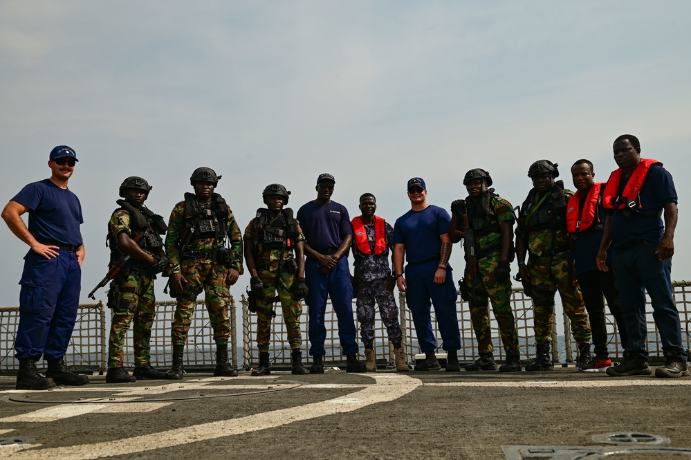 USCGC Spencer (WMEC 905) conducts training with Togolese Navy as part of Obangame Express 23