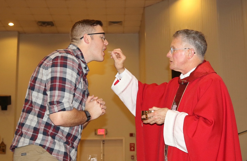 Roman Catholic Archbishop Timothy P. Broglio visits Camp Arifjan, Kuwait, Feb. 2023