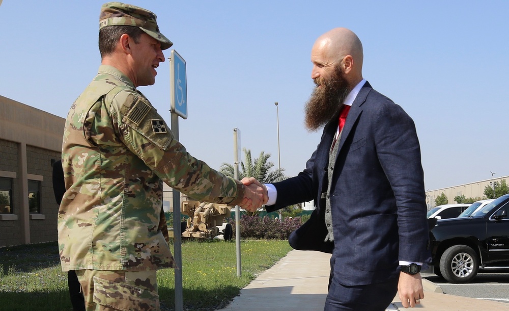 Roman Catholic Archbishop Timothy P. Broglio visits Camp Arifjan, Kuwait, Feb. 2023