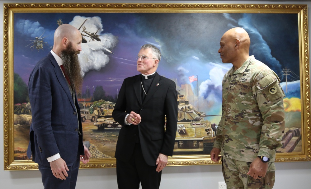 Roman Catholic Archbishop Timothy P. Broglio visits Camp Arifjan, Kuwait, Feb. 2023