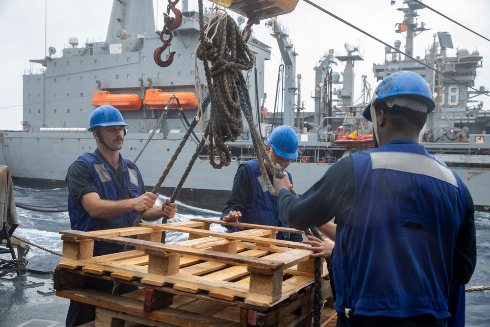 Decatur Replenishment at Sea with USNS Big Horn