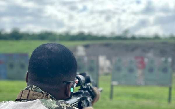 Maritime Expeditionary Security Group (MESG) 1 Detachment Guam’s Embarked Security Team (EST) conducts live fire training
