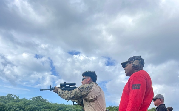 Maritime Expeditionary Security Group (MESG) 1 Detachment Guam’s Embarked Security Team (EST) conducts live fire training