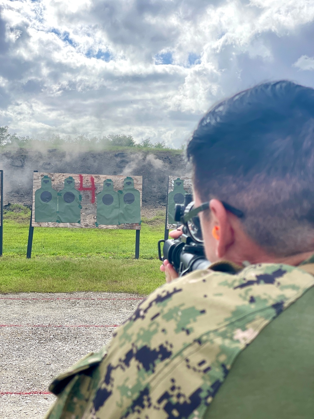 Maritime Expeditionary Security Group (MESG) 1 Detachment Guam’s Embarked Security Team (EST) conducts live fire training