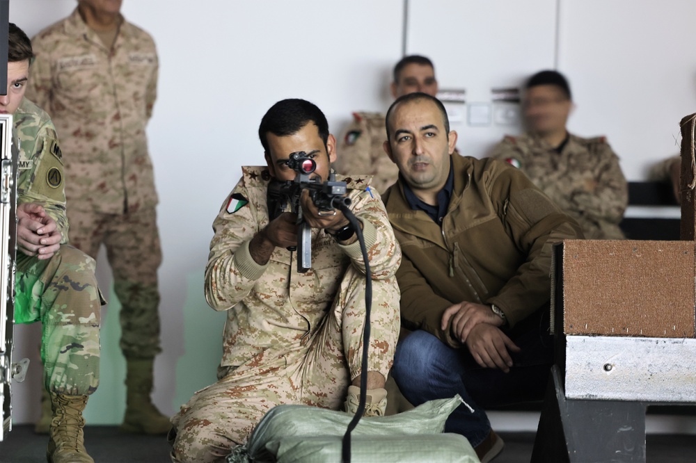 Soldiers of Kuwait's 15th Armored Brigade practice at Arifjan's EST, January, 2023