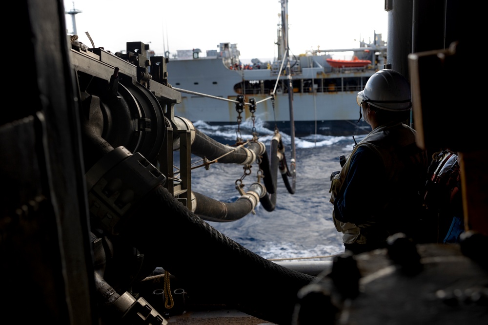 USS America Conducts A Replenishment At Sea