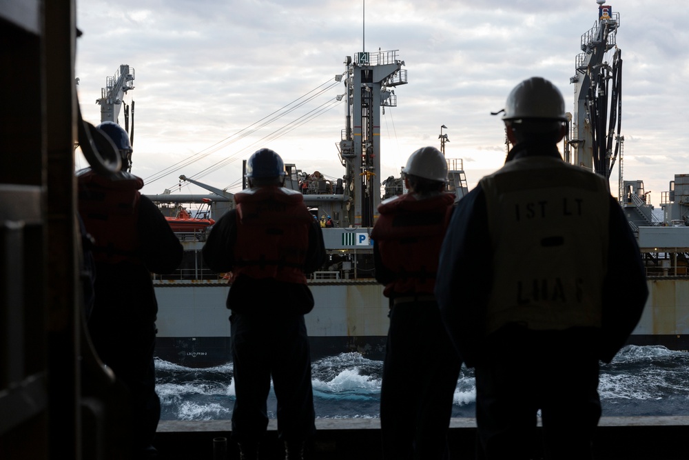 USS America Conducts A Replenishment At Sea