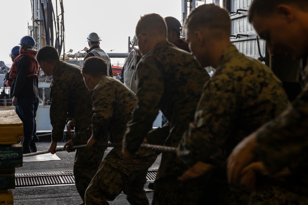 USS America Conducts A Replenishment At Sea