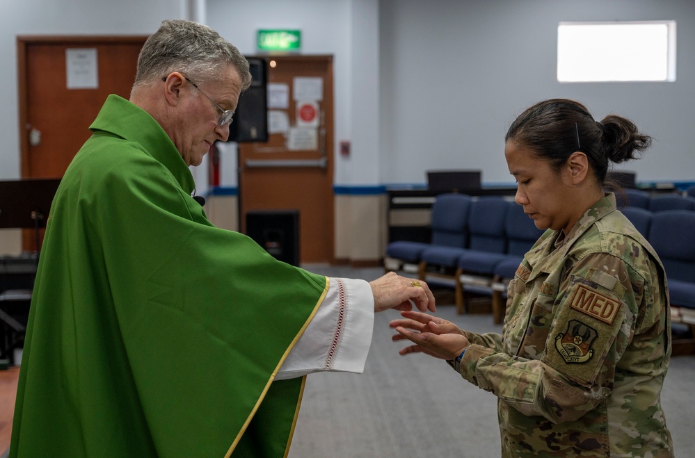 Archbishop Broglio visit encourages spiritual fitness