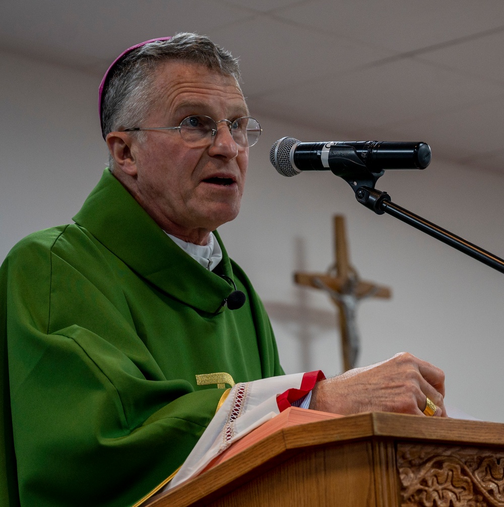 Archbishop Broglio visit encourages spiritual fitness