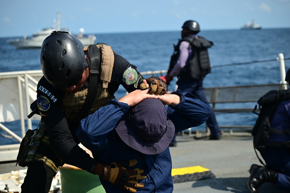 USCGC Spencer (WMEC 905) conducts training with Nigerian Navy as part of Obangame Express 23