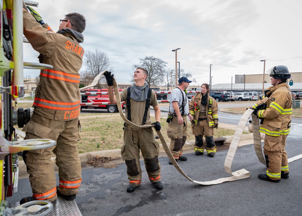 Team Shaw firefighters rapidly respond to vehicle fire