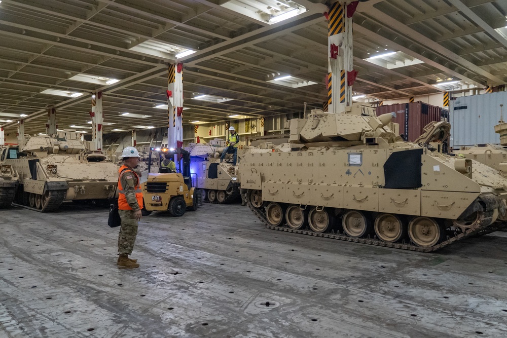 USTRANSCOM sends more than 60 Bradley Fighting Vehicles to Ukraine