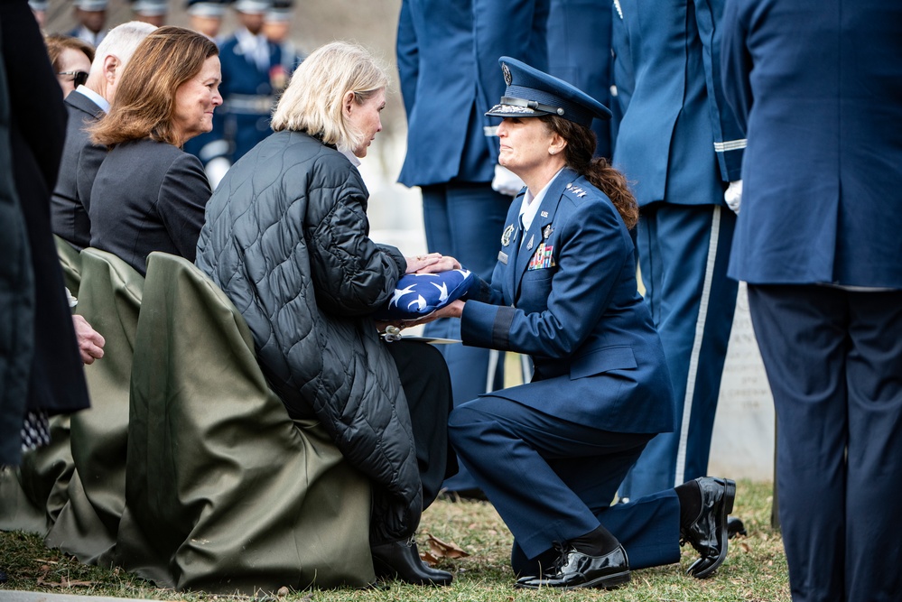 Modified Military Funeral Honors with Funeral Escort are Conducted for U.S. Air Force Maj. Gen. Michael Collins in Section 51