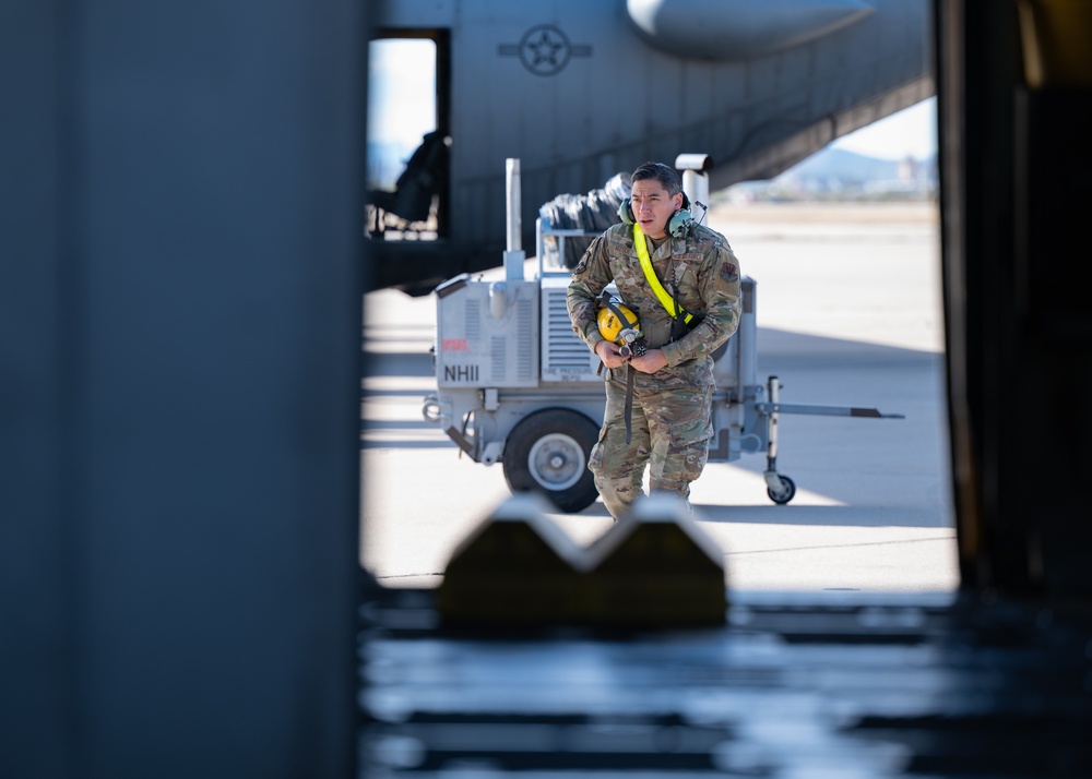 Taking off with the 43rd ECS
