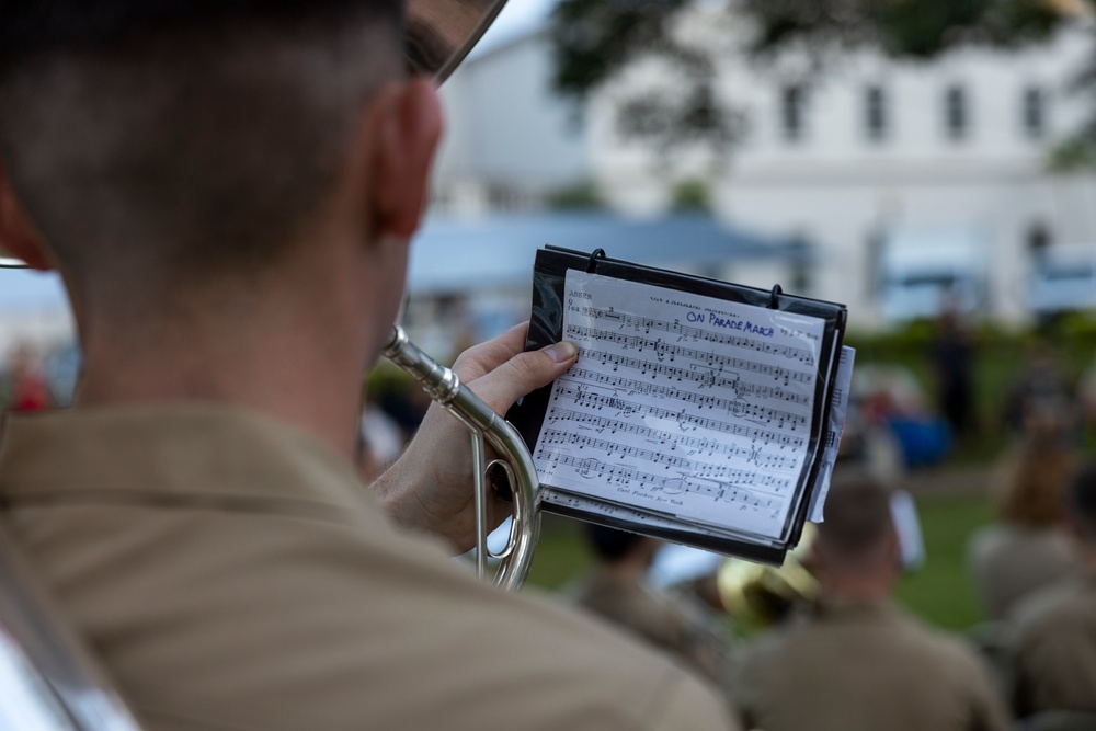 MARFORPAC Band performs for the local Guam community at Plaza de Espana