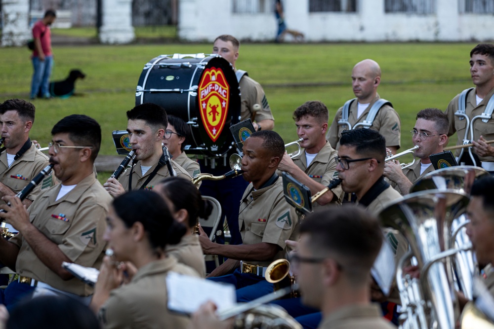 MARFORPAC Band performs for the local Guam community at Plaza de Espana