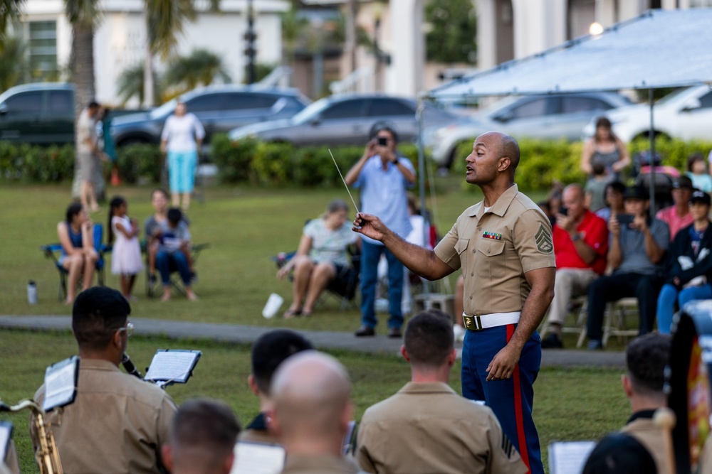 MARFORPAC Band performs for the local Guam community at Plaza de Espana