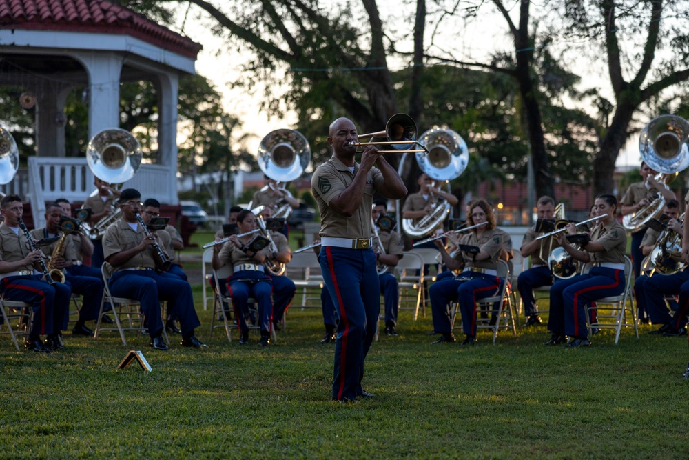 MARFORPAC Band performs for the local Guam community at Plaza de Espana