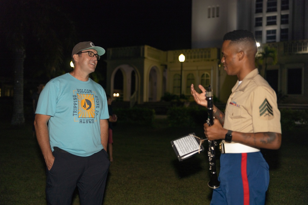 MARFORPAC Band performs for the local Guam community at Plaza de Espana