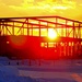 Sun sets on another day of brigade headquarters construction at Fort McCoy