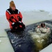 Airmen jump in for cold-water immersion training as part of Air Force-led Cold-Weather Operations Course at Fort McCoy