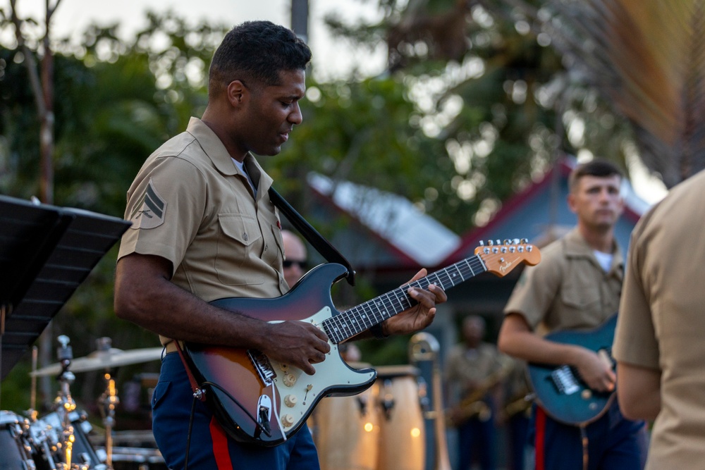 MARFORPAC Band performs for the local Guam community at Hagåt Mayor's Office